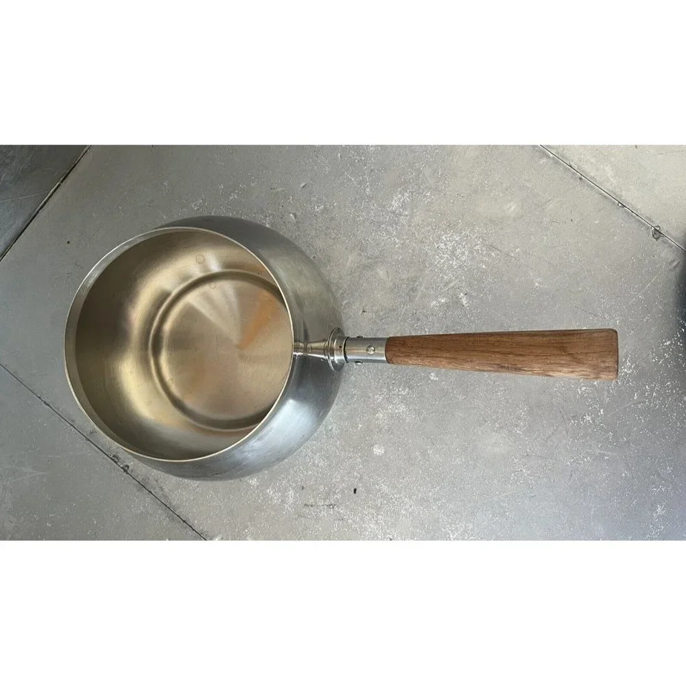 VTG Oneida Northland Satin Stainless‎ Fondue Pot Wooden Handle 2 Qt Forks